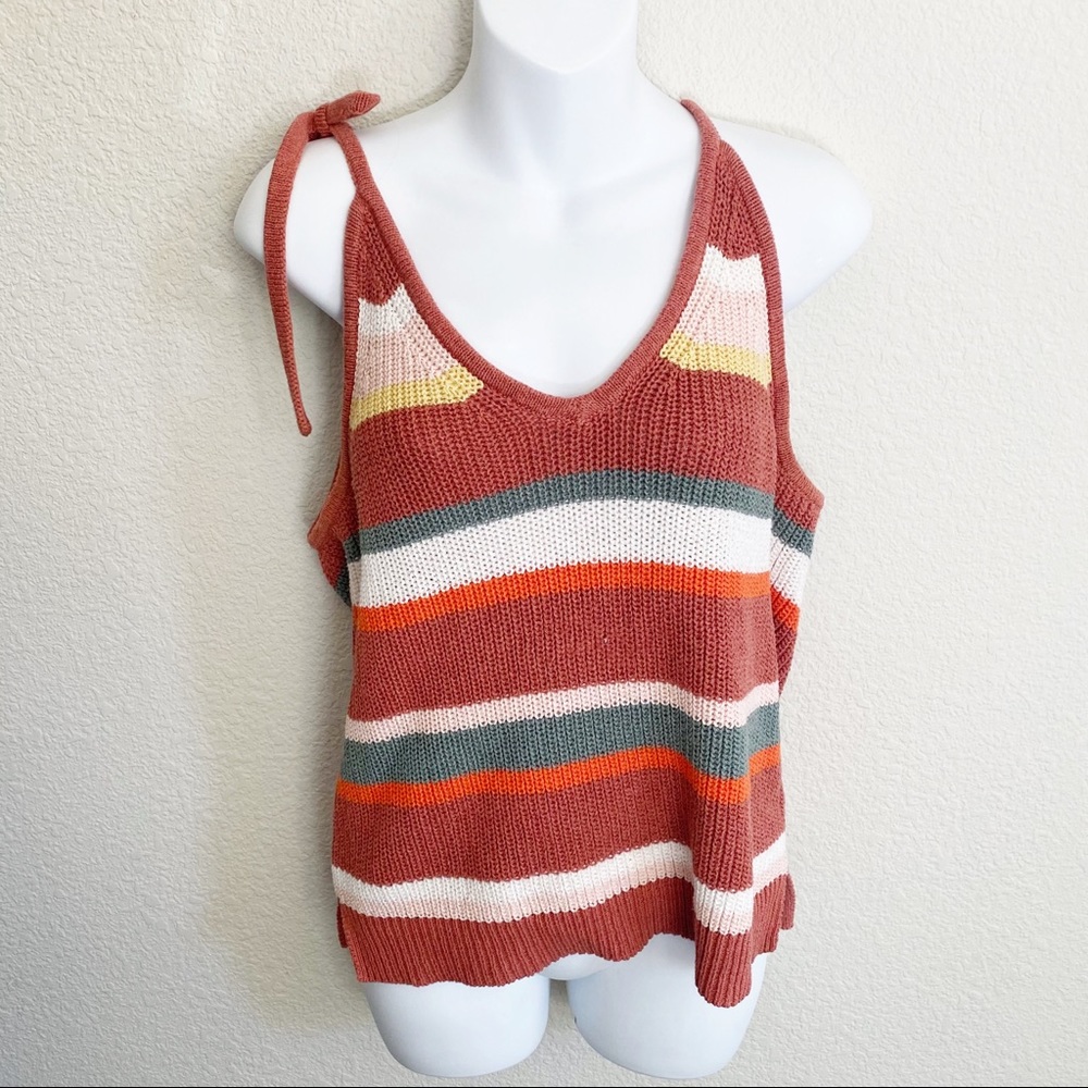 Madewell Striped Grandfield Tie-Strap Sweater Tank